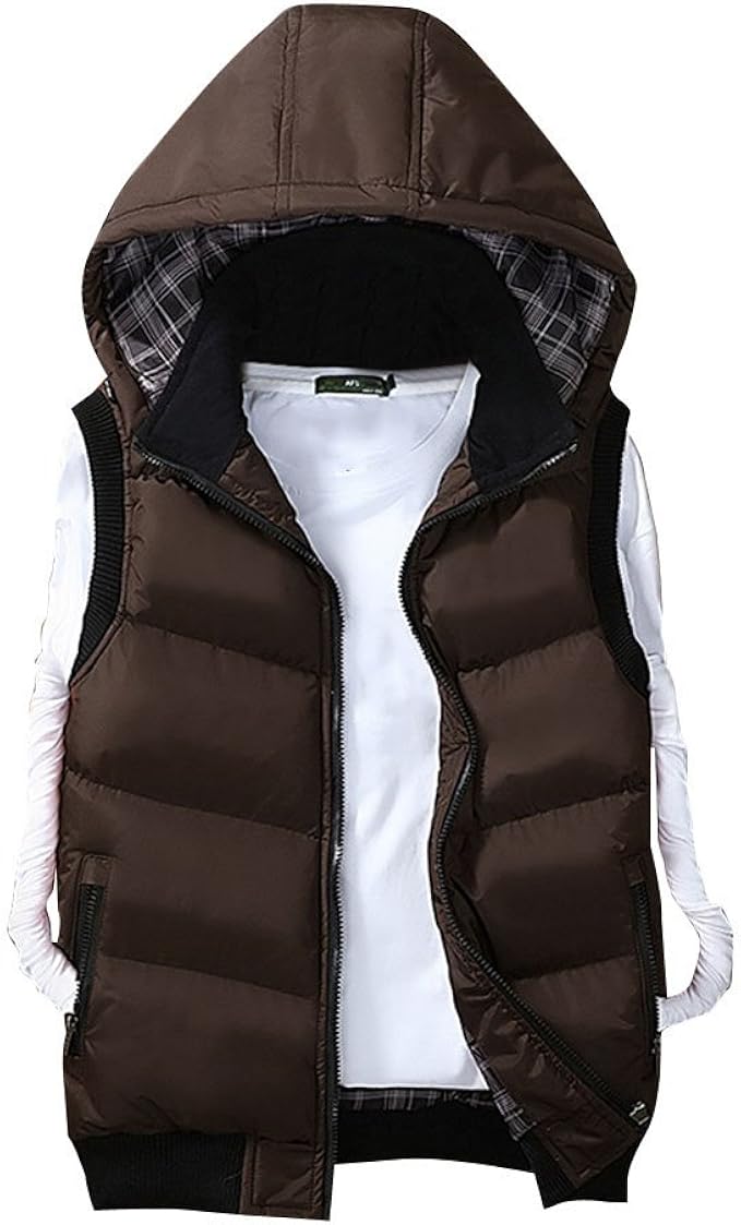 Giubbino Smanicato Uomo Trapuntato - Gilet Con Cappuccio Tipo Piumino - Foto 5