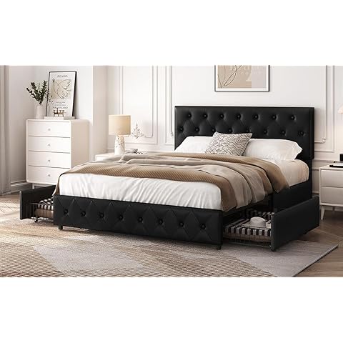 Yaheetech 5ft King Upholstered Bed Frame Cover