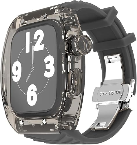 Funda de reloj transparente y colorida correa de silicona compatible con Apple Watch ligera y elegante aplicable para iWatch Series SE654 1732