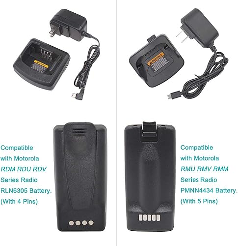 Miniatura 5 de Cargador rápido compatible con Motorola CP110 RDM2070D RDU4100 RDV5100 RDU2020 RDU2080D RDV2020 RDV2080D RDM2080 RDU4160D Radio RLN6305 RLN6308