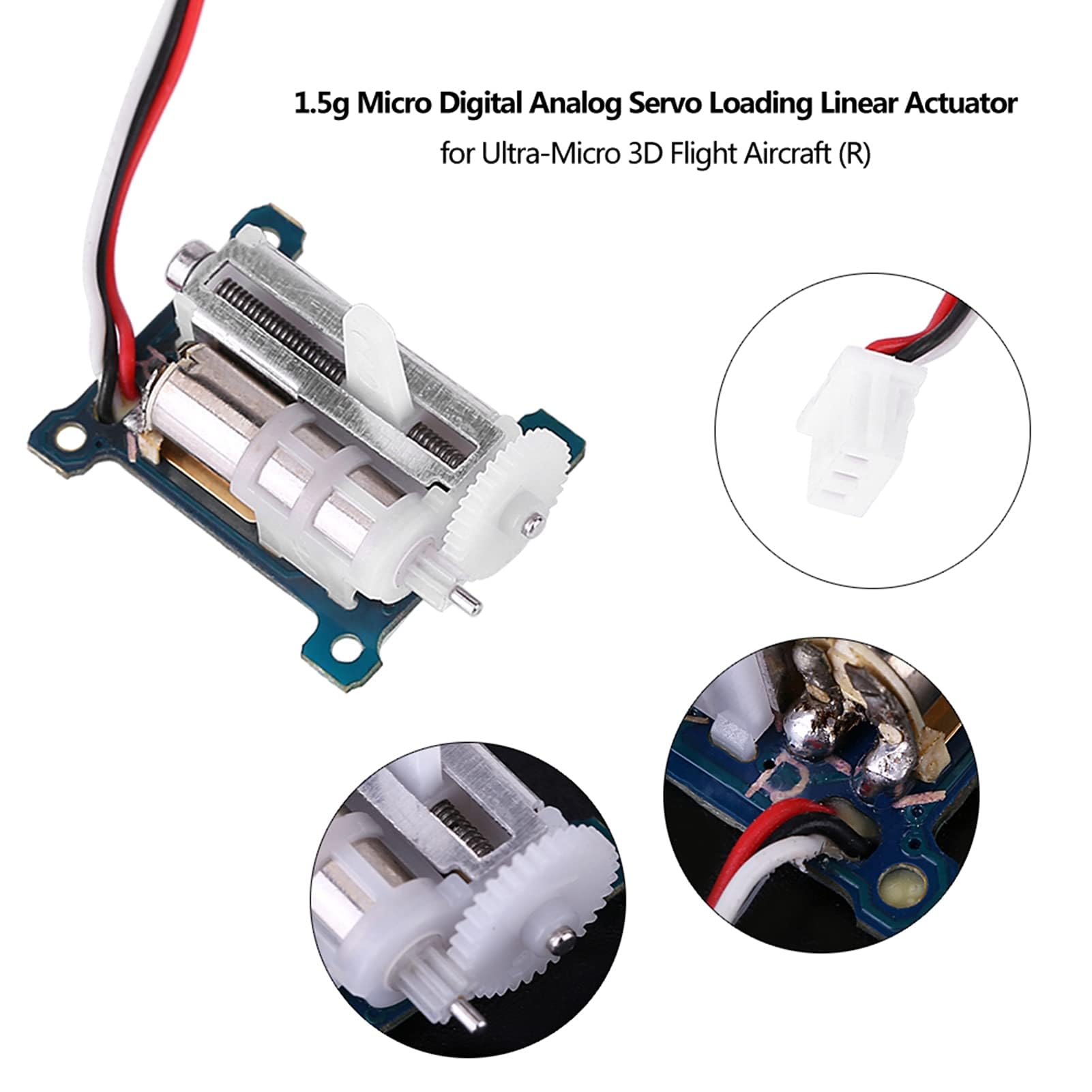 Digital Analog Servo, 1,5 g 15x20 mm Servomotor Linearmotor Linearantrieb, RC Servo Motor Linearaktuator mit 0,12 Sek Geschwindigkeit für Ultra Micro 3D Flugflugzeuge RC Hubschrauber Fahrzeugmodelle