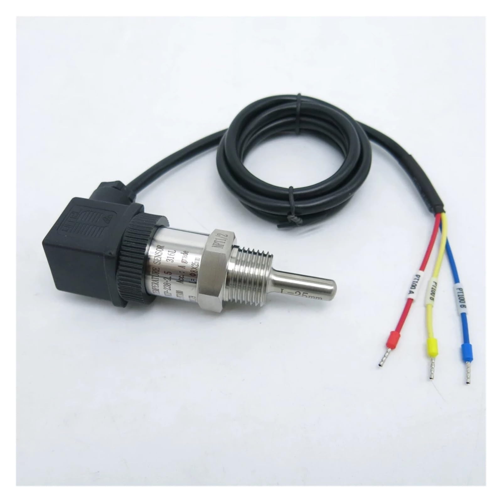 Sensor de temperatura RTD Pt100 de 3 cables, de -50 °C a 300 °C, con rosca de resistencia térmica y sensor de temperatura Tri-Clamp(Length 150mm)