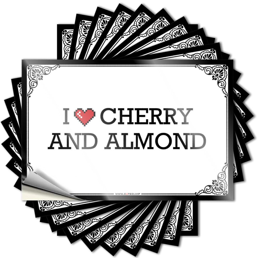 Fzfn Men's Colour Encouraging Decals, Cute Bathroom Decor Case I Love Cherry And Almond | Funny Quote Fishing Decals(12X18cm)