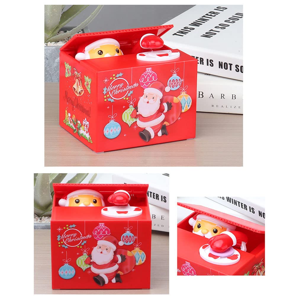 クリスマス節約 マネーボックス ミュージカル いたずらサンタ コイン盗もう 貯金箱 コイン収納ポット クリスマス用 (漫画雪だるま) クリスマス コイン  貯金箱 ミュージカル いたずら サンタ 盗難 コイン 貯金箱 自動 お金を盗む クリエイティブ ギフト 良いギフト