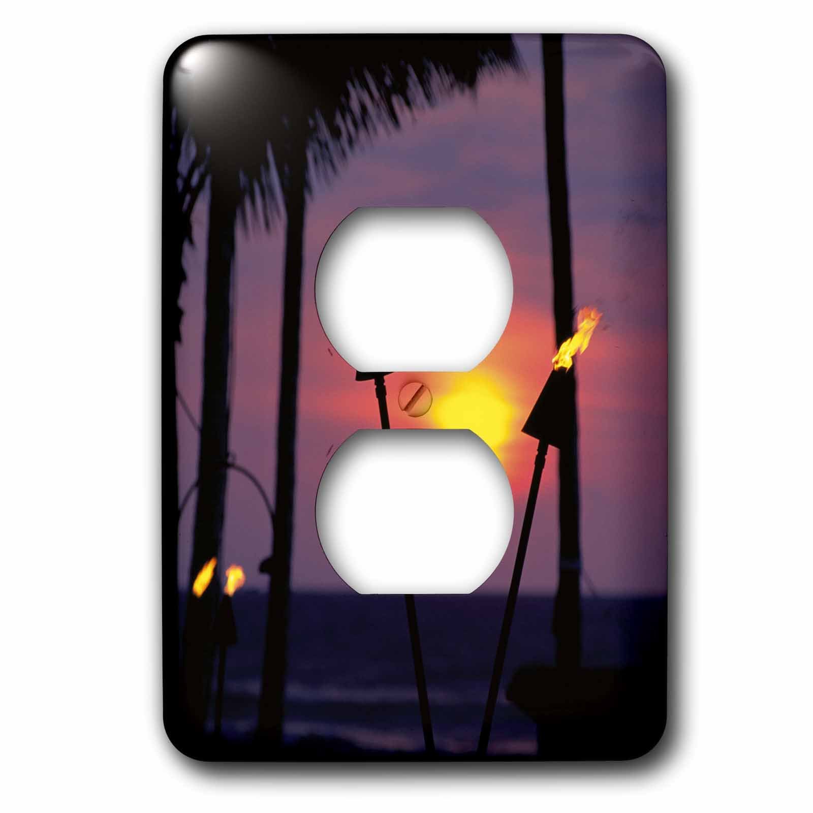 Masquez vos vieux boîtiers avec la plaque Tiki torches Hawaii double prise