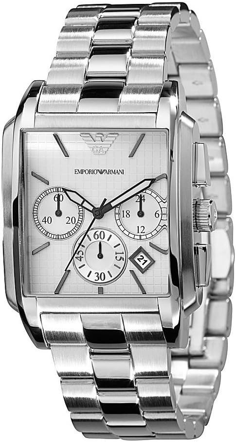 Emporio Armani Men's AR0483 Silver Stainless-Steel Analog Quartz