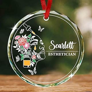 Personalized Esthetician Glass Ornament, Custom Esthetician Christmas Ornament 2025, Appreciation Gift for Estheticians, Beauty Spa Gifts, Skincare Specialist Ornaments, Skincare & Serum Bottle Decor