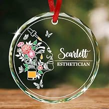 Personalized Esthetician Glass Ornament, Custom Esthetician Christmas Ornament 2025, Appreciation Gift for Estheticians, Beauty Spa Gifts, Skincare Specialist Ornaments, Skincare & Serum Bottle Decor