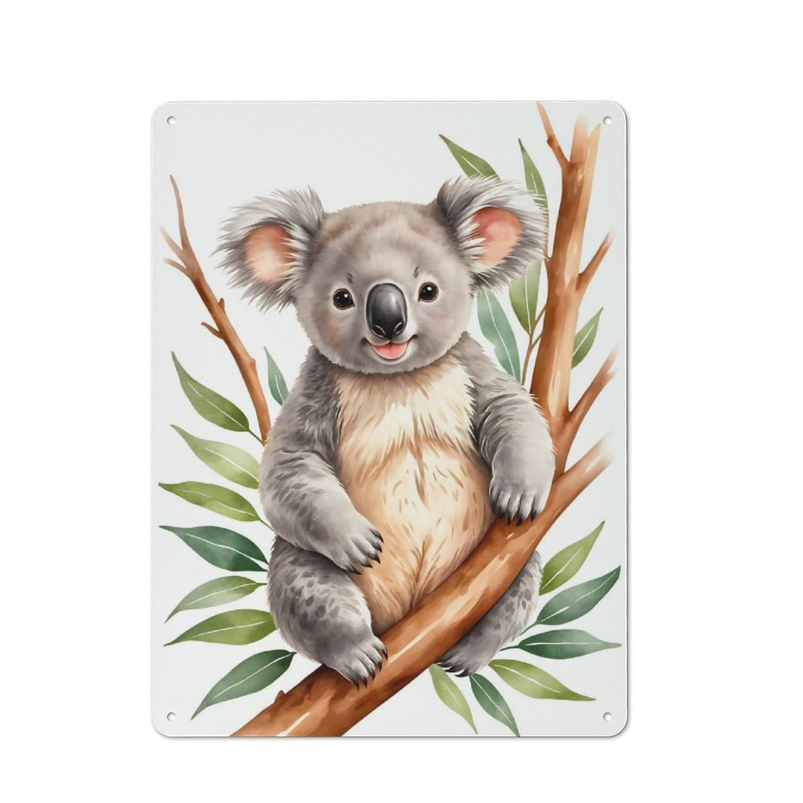 Koala Tin Wall Sign 40x30cm, Country Style Bistro Wall Plaque for Coffee Bar, Kitchen, Bistro Or Tea Corner
