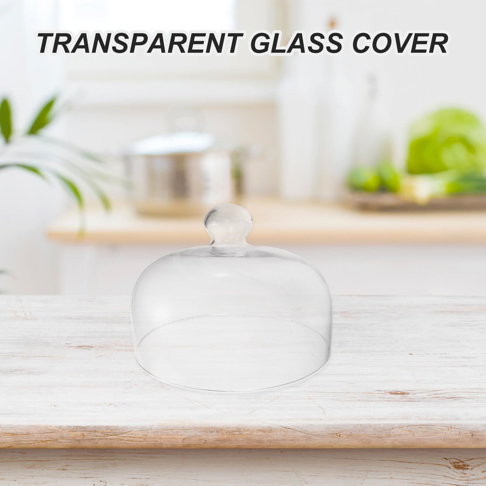 FRCOLOR Couvercle en Verre à Gâteau Transparent sans Plomb Dôme et Poignée Ronde, pour Conserver Les Aliments Lors Cuisson