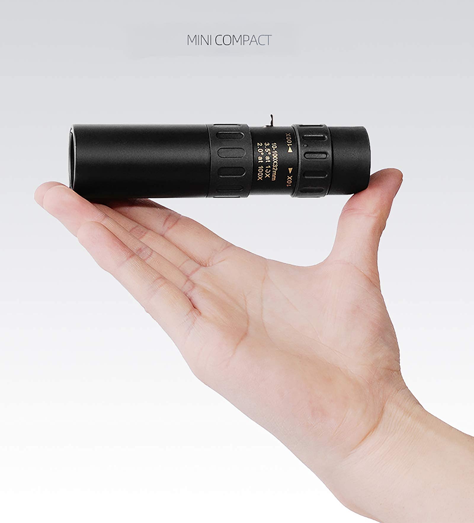 Télescope monoculaire Zoom téléobjectif Cadeau, Jumelles 10-100X32Mm pour Adultes, monoculaire de Vision Nocturne à Faible luminosité avec trépied pour Smartphone pour l'observation des Oiseaux
