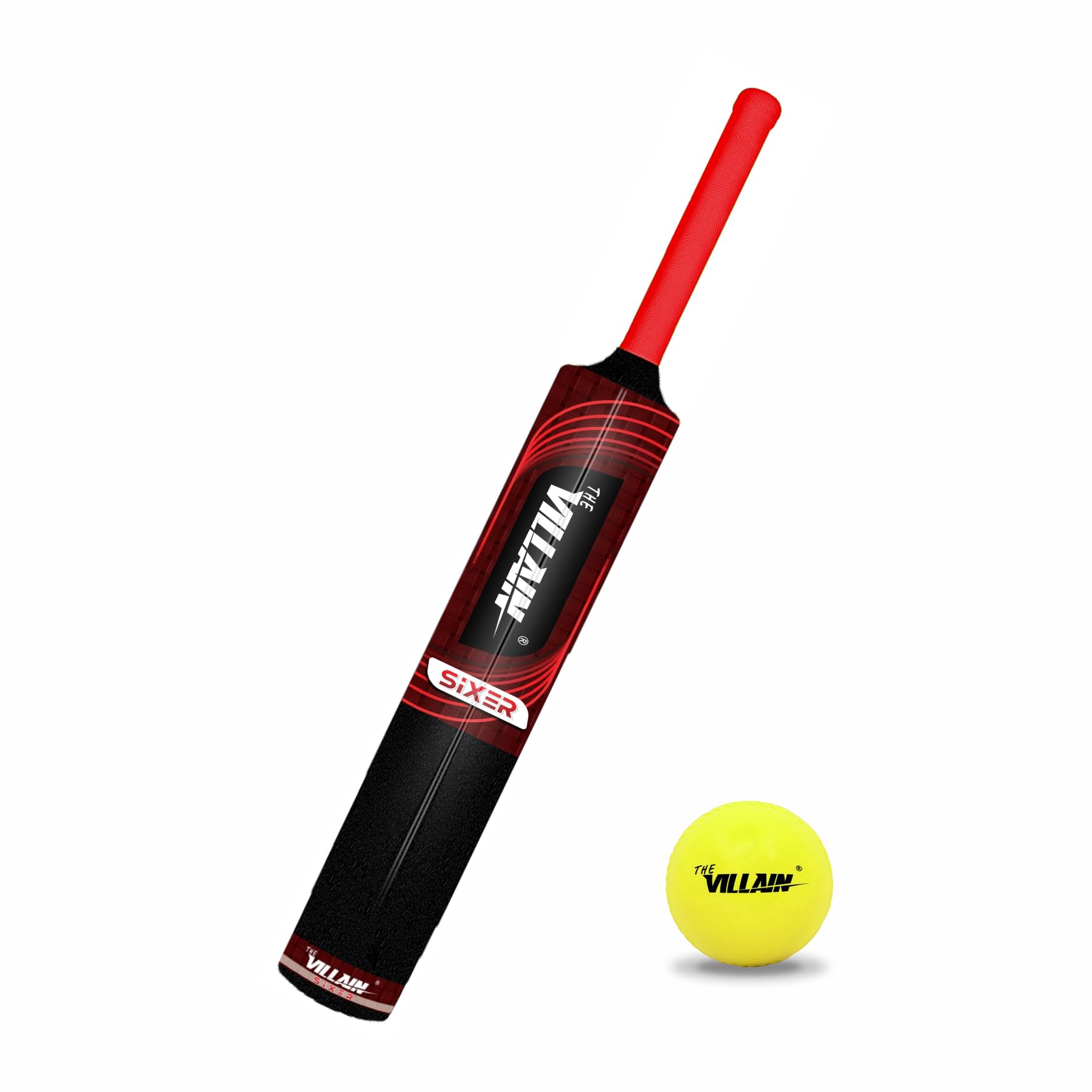 THE VILLAIN Sixer Heavy Duty Plastic Cricket Bat & Ball Combo | Full Size, Black | Age Group 15+ | Tournament Match Standard Full Size Tennis Ball Bat (B0D44L1TF3) Amazon Price History, Amazon Price Tracker