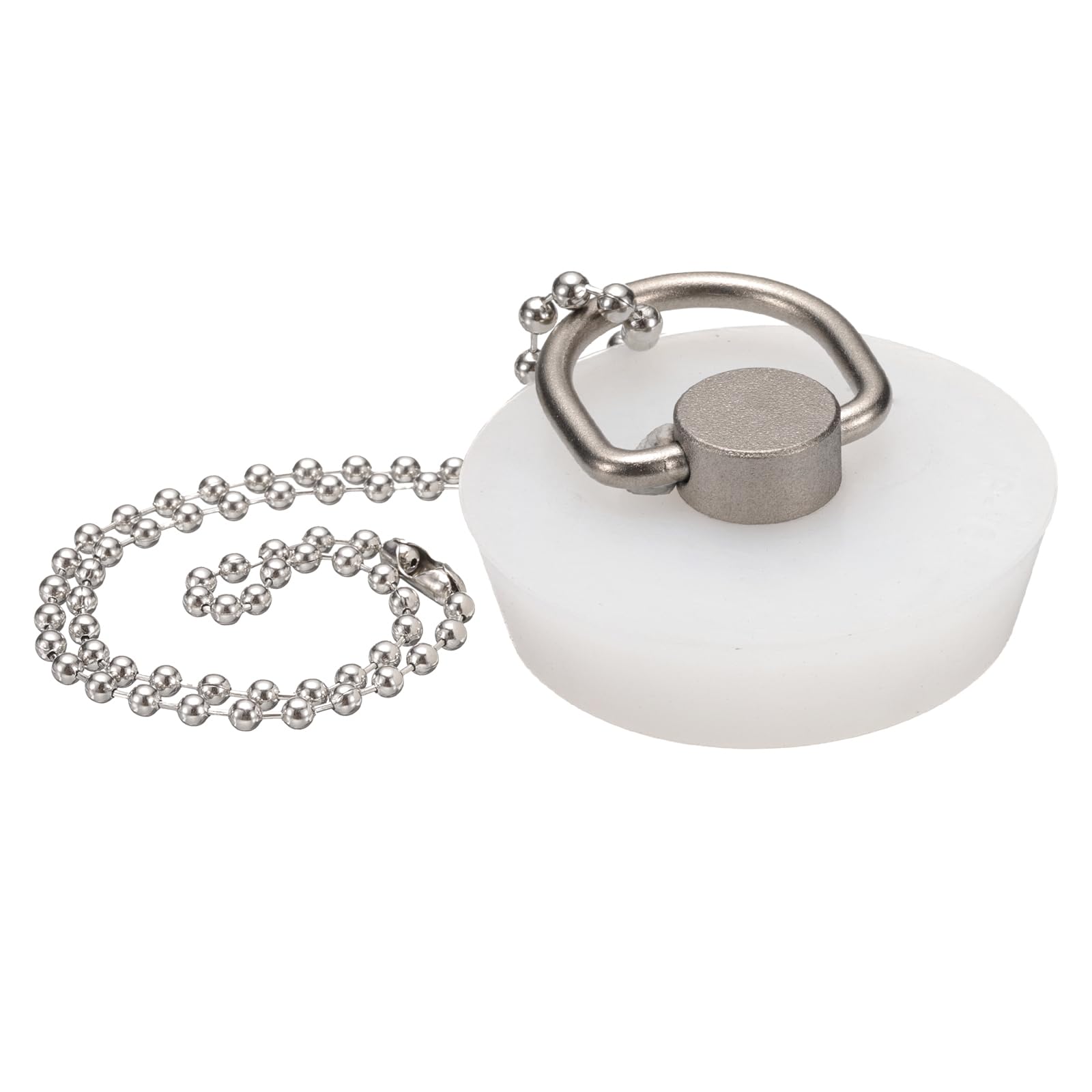Bouchon de vidange en silicone de 4,1 cm et chaîne en perles pour bonde de salle de bain