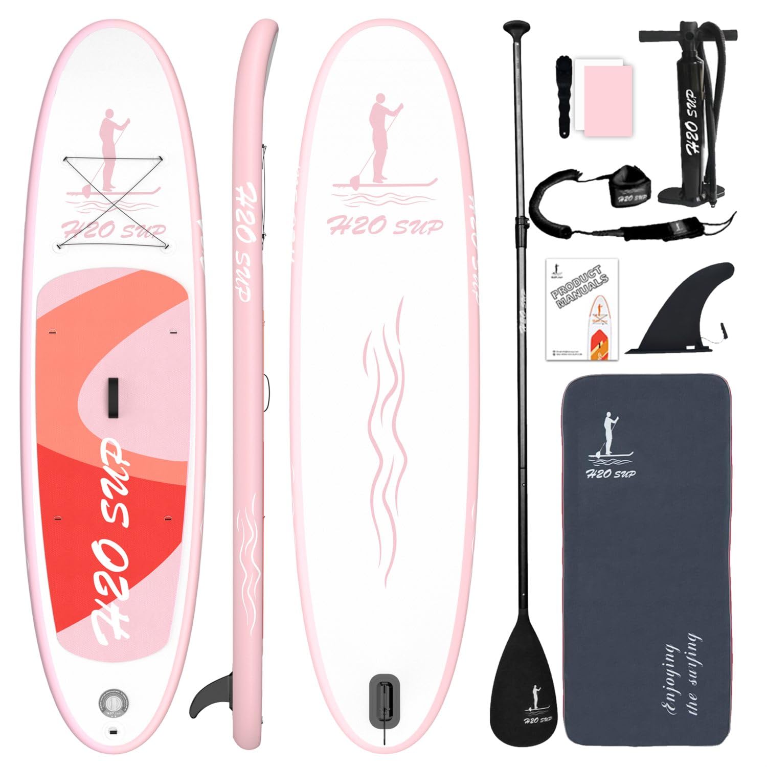 Stand Up Paddling Board-15 cm Dick Aufblasbares SUP Board,mit Rucksack,Haltbares Paddle Board Zubehör