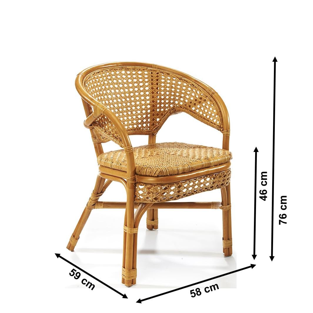 Kobolo Stuhl Rattanstuhl Sessel Rattansessel -Nimes- mit Wiener Geflecht - Natur