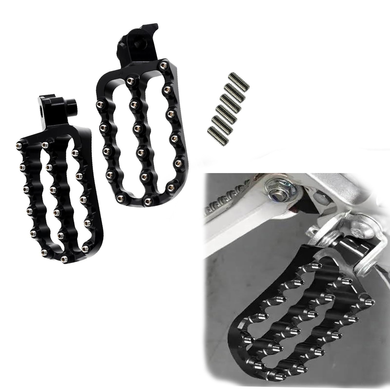 Pedale Pedali Pedana Per Yamaha Tenere 700 Per Rally Edition 2020-2024 2023 2022 2021 Poggiapiedi Pilota Ricambi Accessori Pedane Motore(Black)