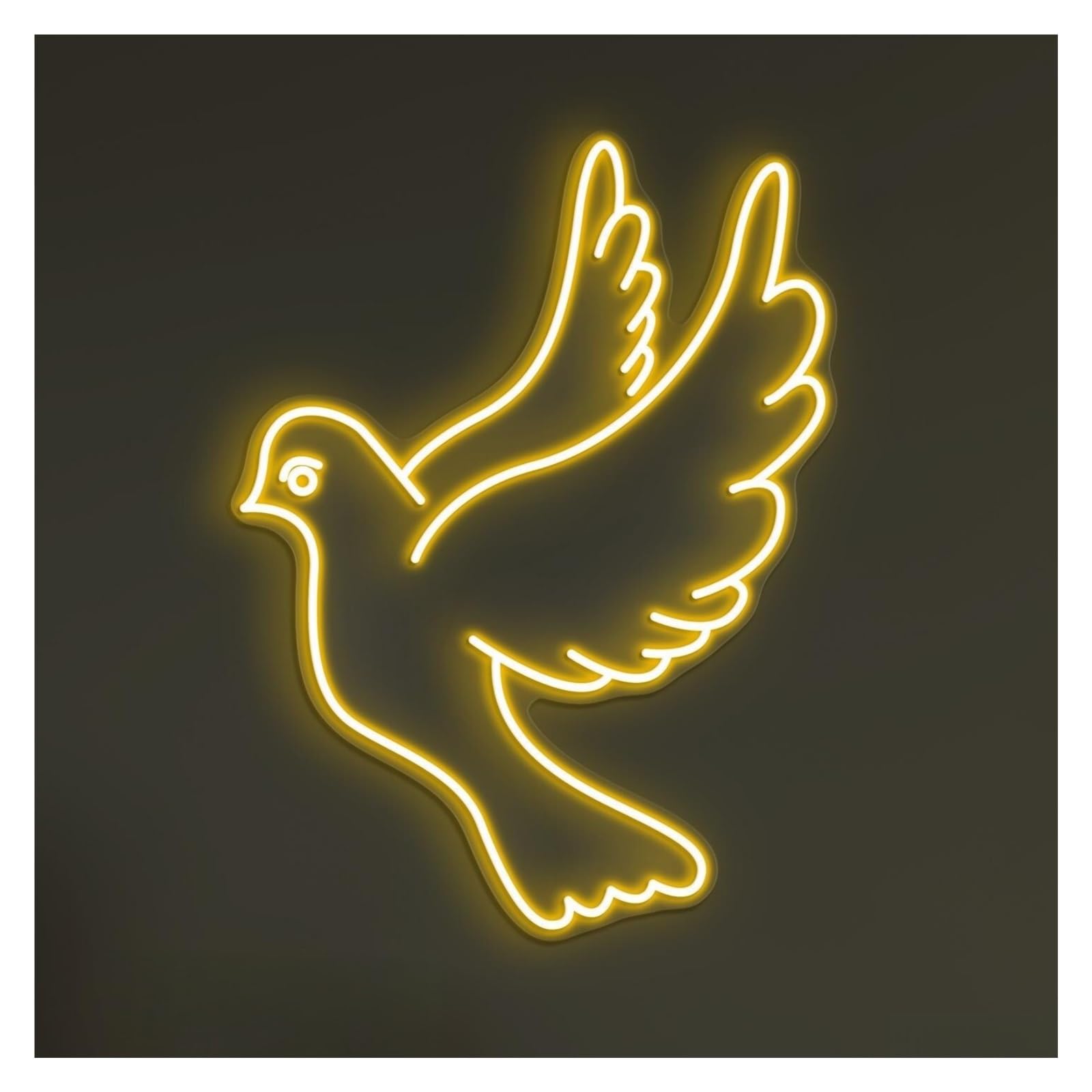 RONGCH Hanging Art Signs Flying Dove Neon Sign, Suitable for Kids Room Decor with Brightness Adjustable 44cm