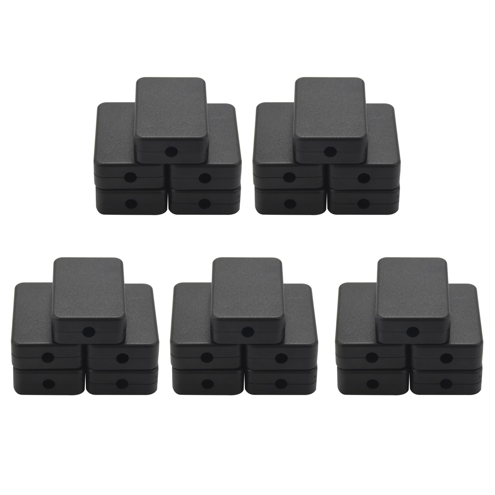 Jnchdghwa Black 25Pcs Waterproof Plastic Electric Project Case Junction Box 55X35x15mm