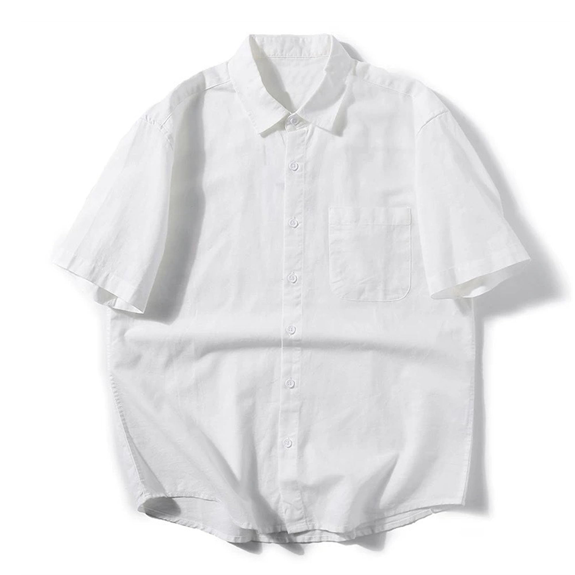Camicia oversize da uomo con bottoni, per vacanze, estive, con colletto