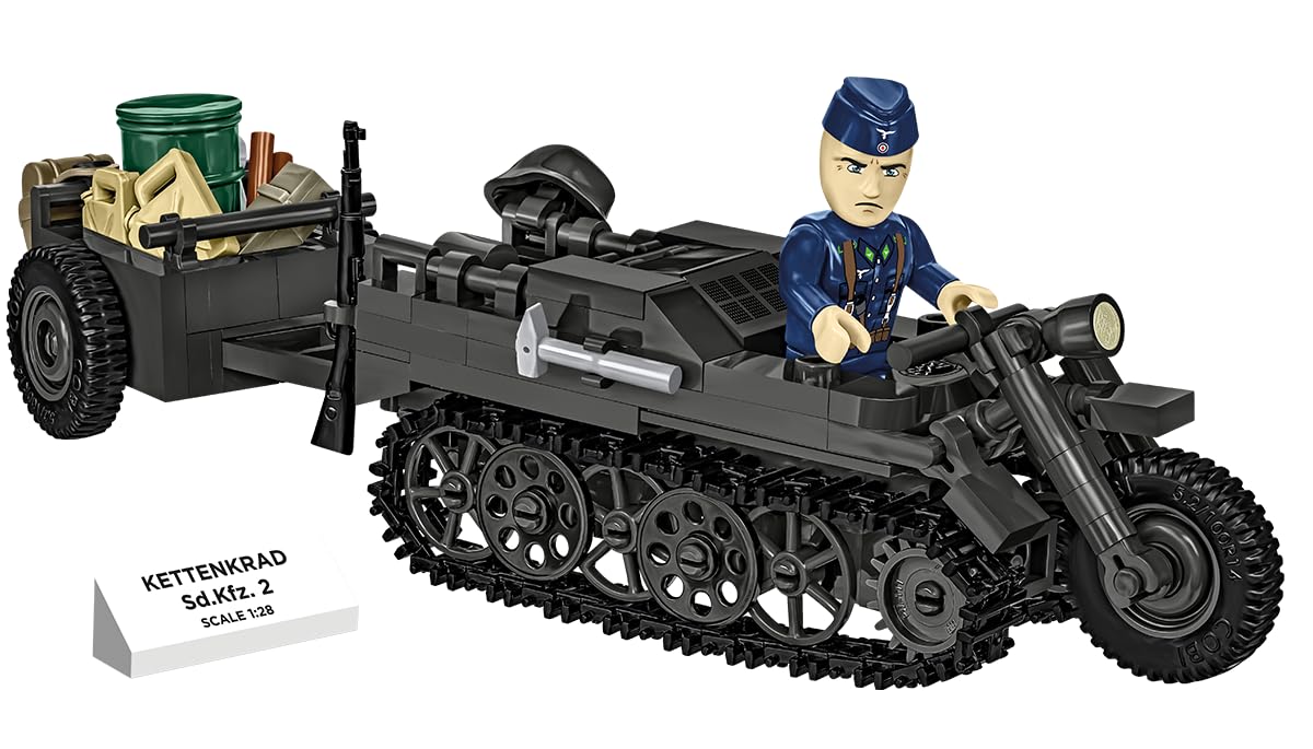 COBI Kettenkrad with Trailer, 1:28 Scale, 239 Pieces, 1 Figure