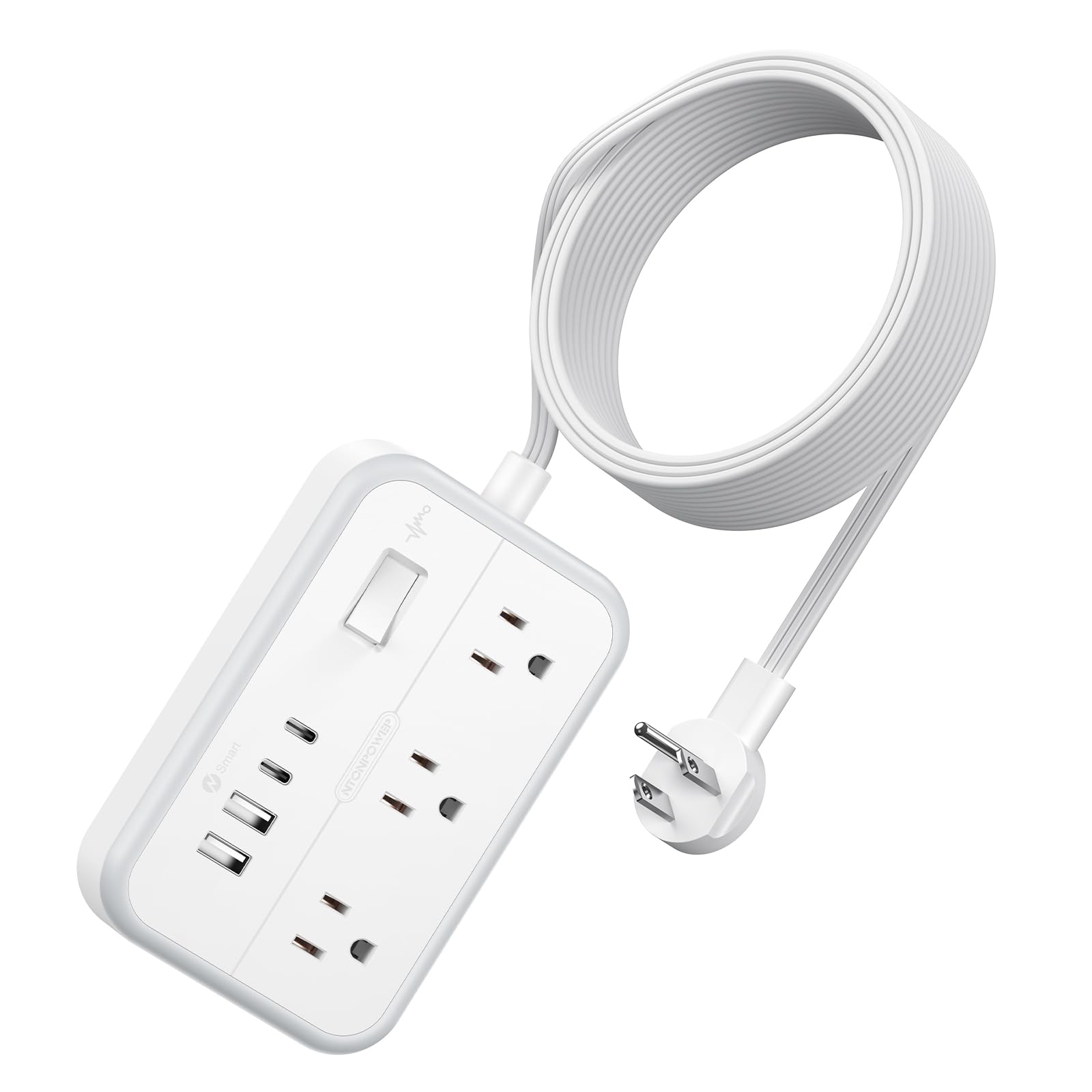 Extension Cord 15 ft with 6 Outlets and 4 USB Ports