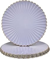 Vista 15 de Juego de 6 platos de carga rojos antiguos, platos de carga de 13" para platos de cena, platos de carga redondos de plástico a granel para bodas