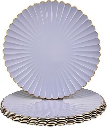 Miniatura 15 de Juego de 6 platos de carga rojos antiguos, platos de carga de 13" para platos de cena, platos de carga redondos de plástico a granel para bodas