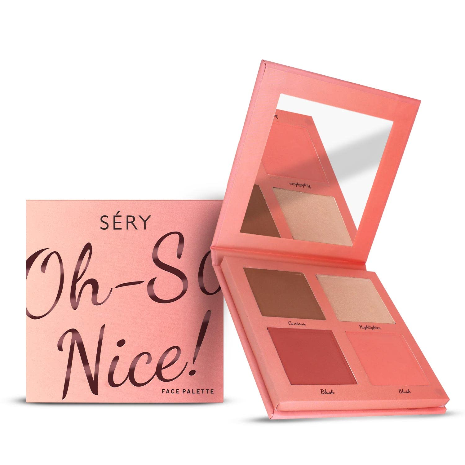 SERY Face Make up Palette, 3 in 1 highlighter, contour, blush, Light Weight, Versatile Finish, Effortless Blending, Skin Friendly, Just Peachy, 18g
