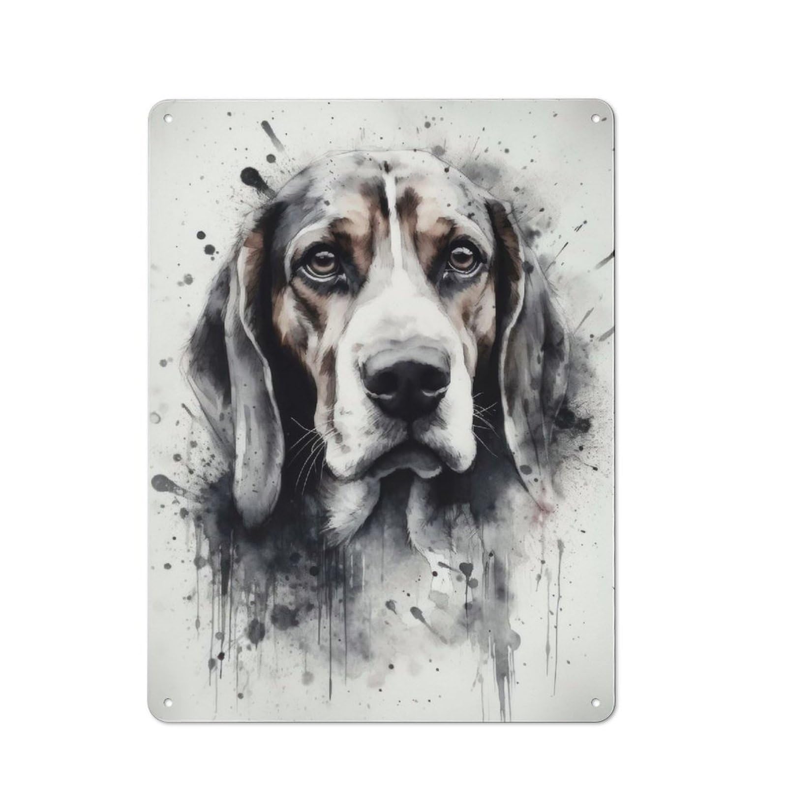 Junmoney Beagle Dog Puppy Love Retro Metal Wall Sign 40X30cm With For Living Room Wall, Housewarming Wall Decor For People Furnishing Living Room