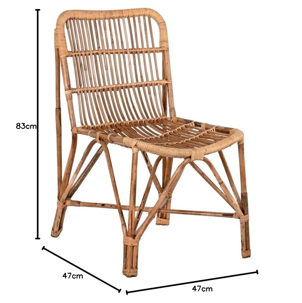 DKD Home Decor Silla de Comedor Natural 47 x 47 x 83 cm 47 x 61 x 84 cm