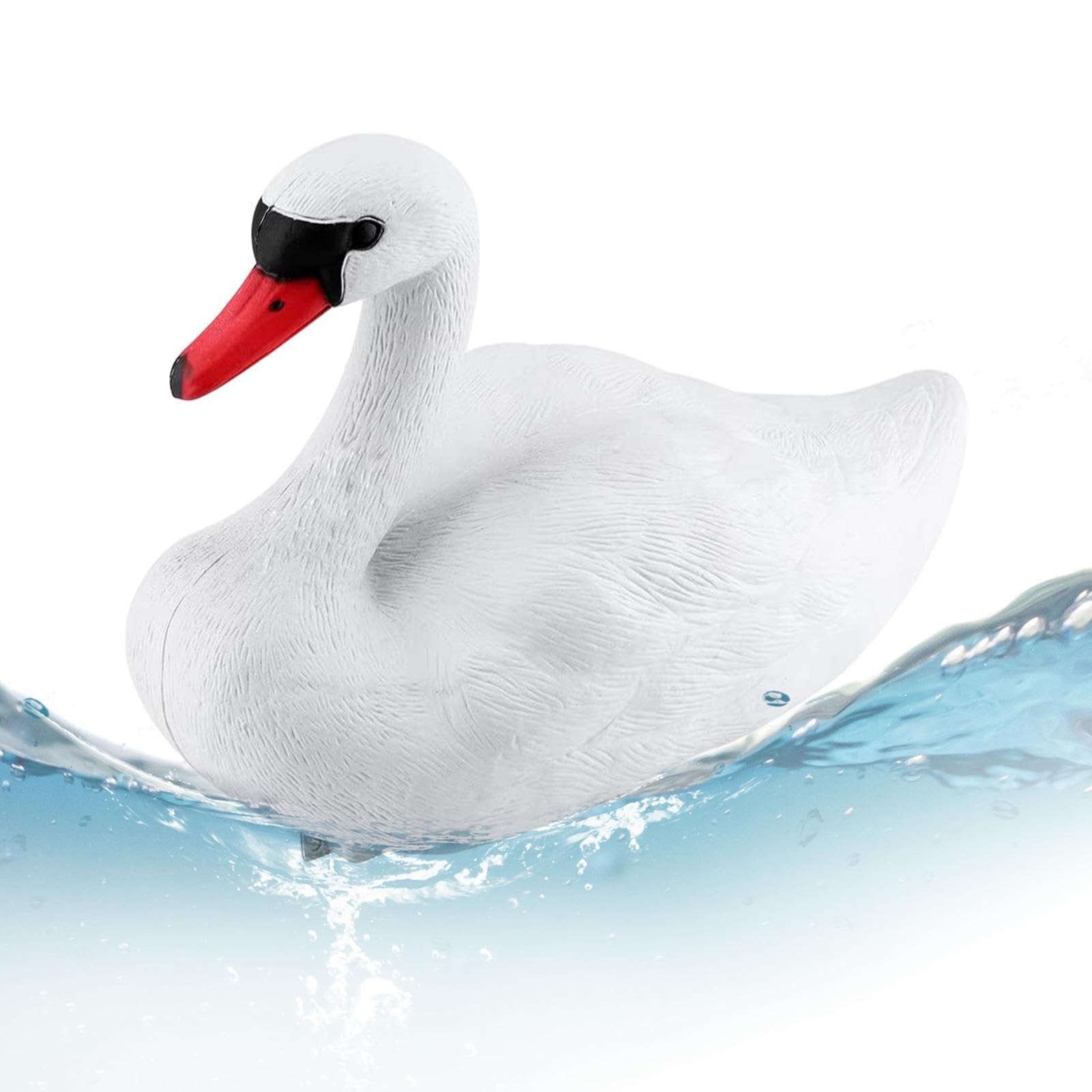 FacynDécoration d'étang en cygne réaliste - Décoration bassin - Décoration élégante - Appât cygne flottant réaliste pour l'étang la piscine