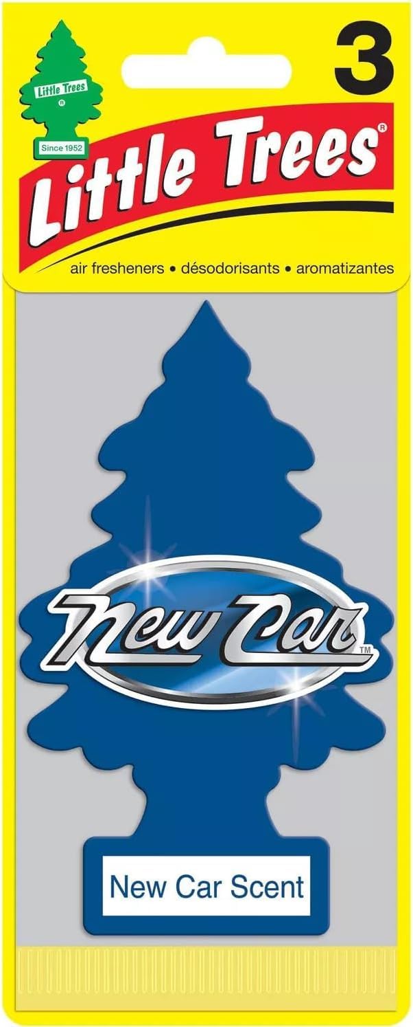 LITTLE TREES Car Air Freshener | X-tra Strength | Hanging Paper Tree for Home or Car | New Car Scent | 3 Pack