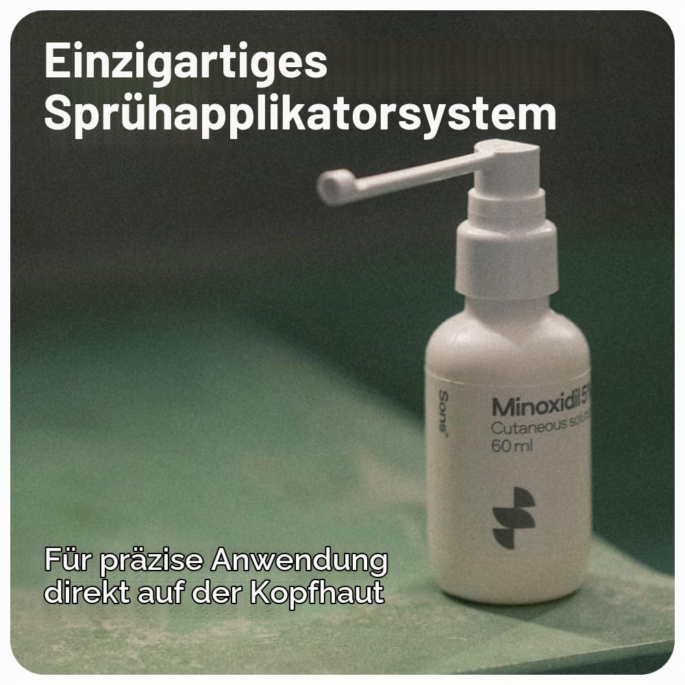 Sons Minoxidil 5%, Haarwachstum Shampoo & Biotin für Männer bei Haarausfall | Klinisch Bewährt, Ergebnisse nach 3 Monaten, Shampoo mit Koffein & Sägepalme, Zitrusduft, 3-Monats-Vorrat.