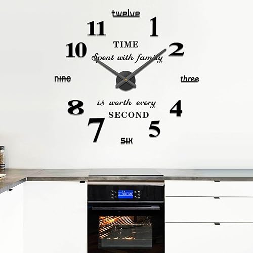 Miniatura 8 de Vangold moderno reloj hágalo usted mismo sin armazón grande para pared con espejo 3D adhesivo grandes relojes para decorar el hogar y la oficina