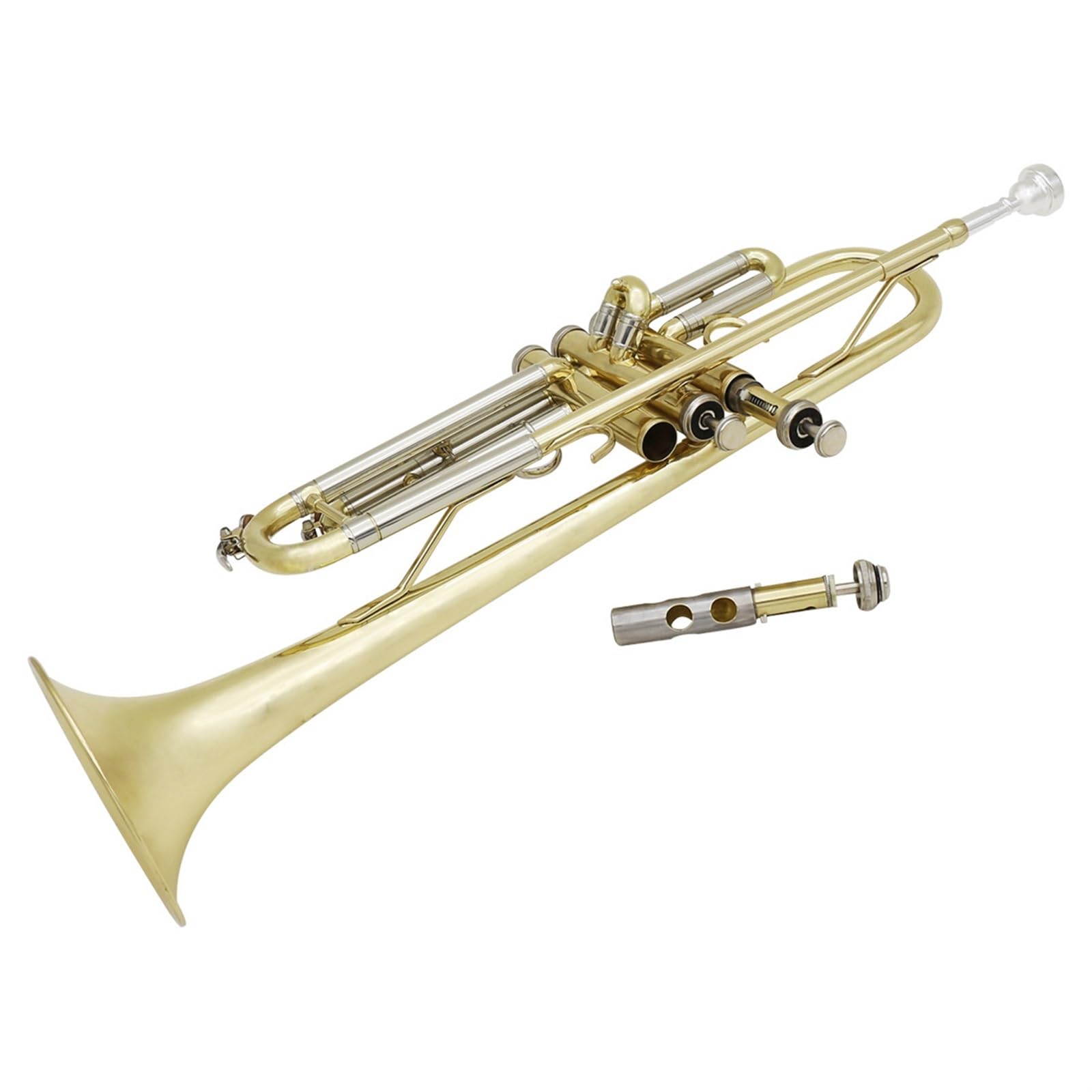 Blechblasinstrumente Trompete B-Trompete Aus Messing, Gold Und Silber, Zweifarbig, Trompete Für Anfänger, Blechblasinstrument