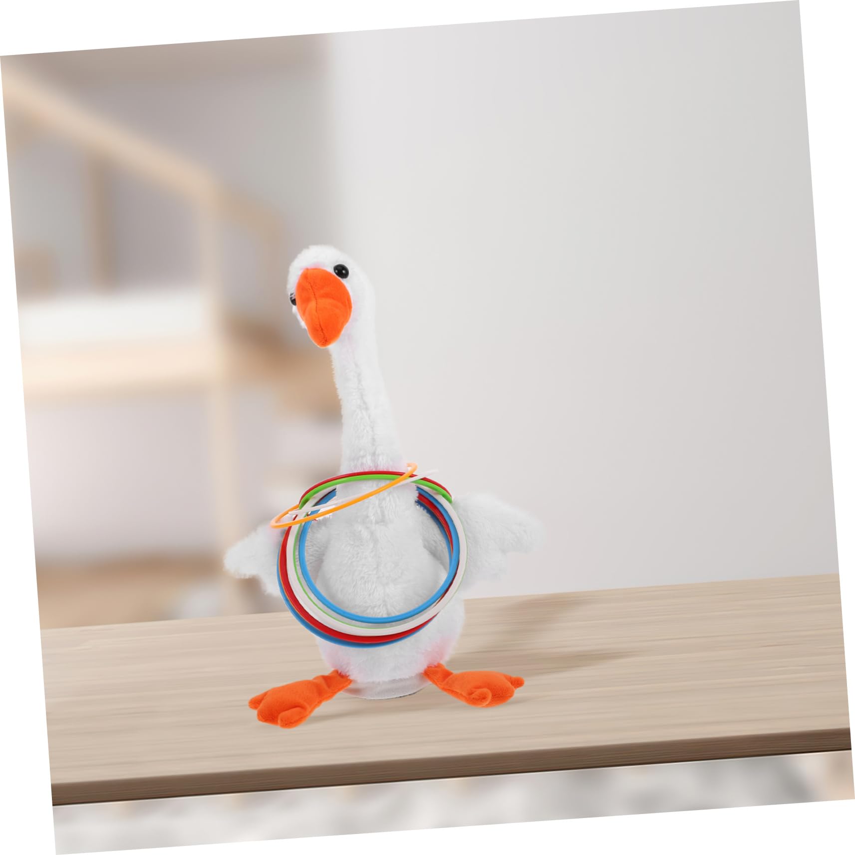 Gioco di Lancio Anelli Interattivo per Bambini Anatra Elettronica, Leggero in Peluche, per Asili Nido e Bancarelle Notturne, Set Completo per Divertimento Educativo