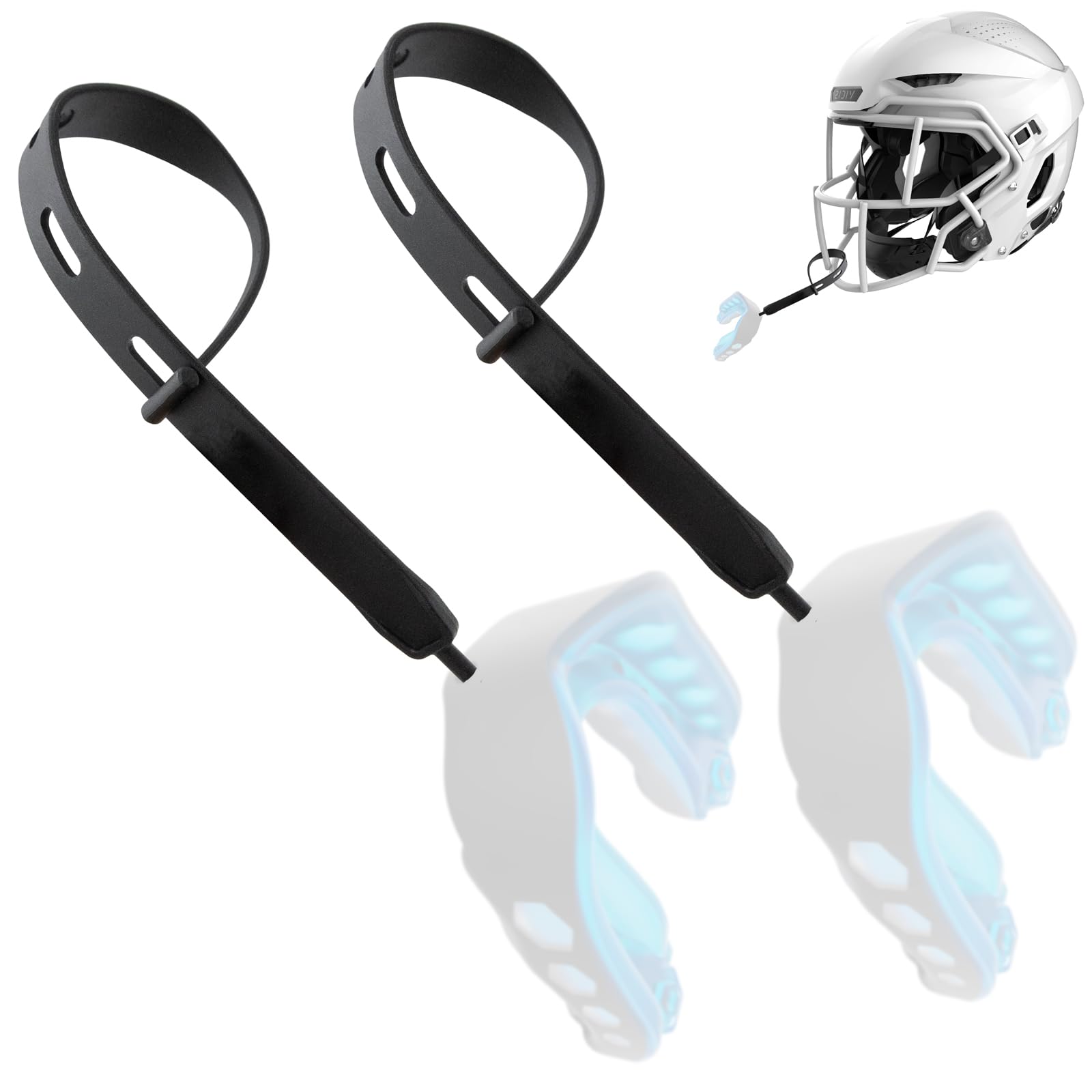 Photo 1 of 2 Pack Tether for Mouth Guard, Strap Only, Universal Replacement Strap for Mouth Guard for Football, Boxing, Taekwondo, Hockey, Basketball, Lacrosse, Rugby Matches Helmet (Black)