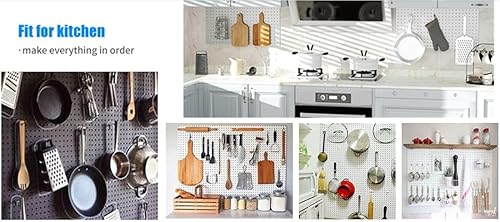 Miniatura 8 de WallPeg Kit de tablero de clavijas de plástico de 24 x 24 pulgadas (2, blanco)