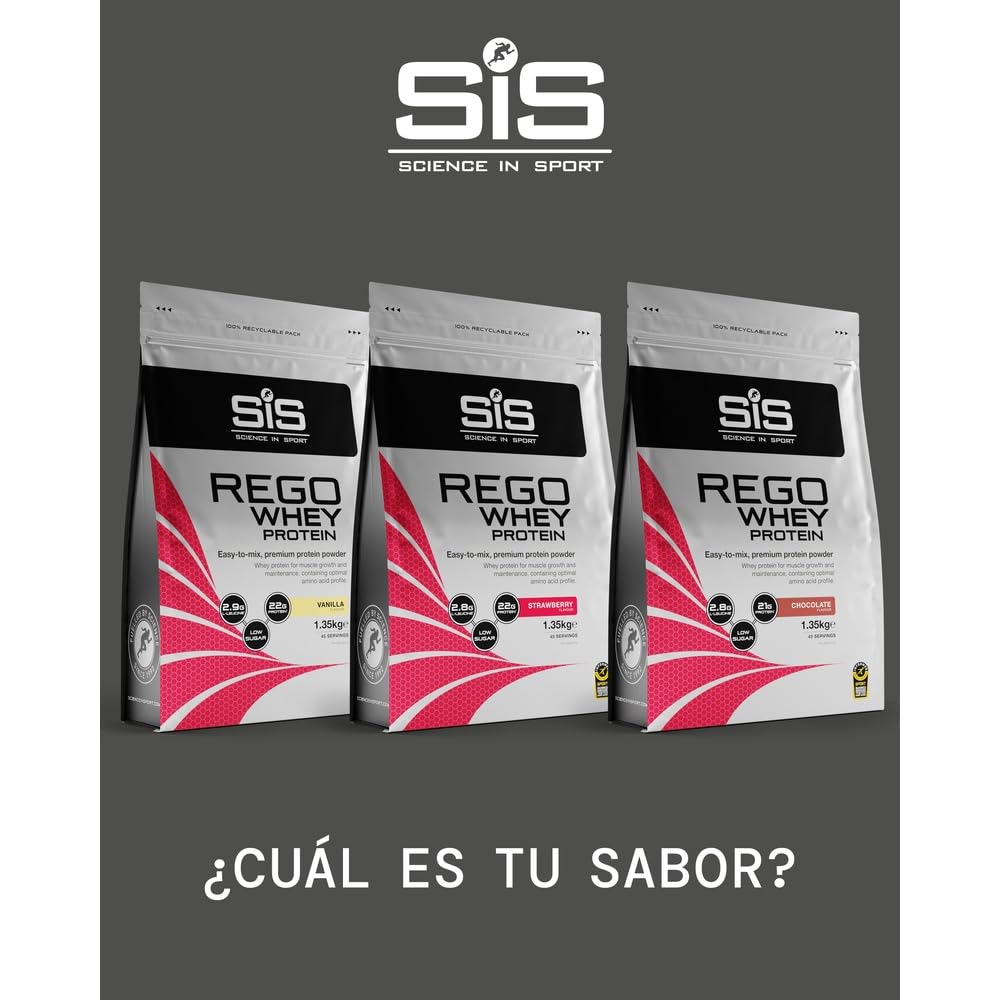 Science in Sport Rego Whey Protein 1,35kg Vainilla - Bebida regeneradora en polvo con carbohidratos, proteínas, electrolitos, vitaminas y minerales, Ayuda a entrenar eficazmente, 100% whe