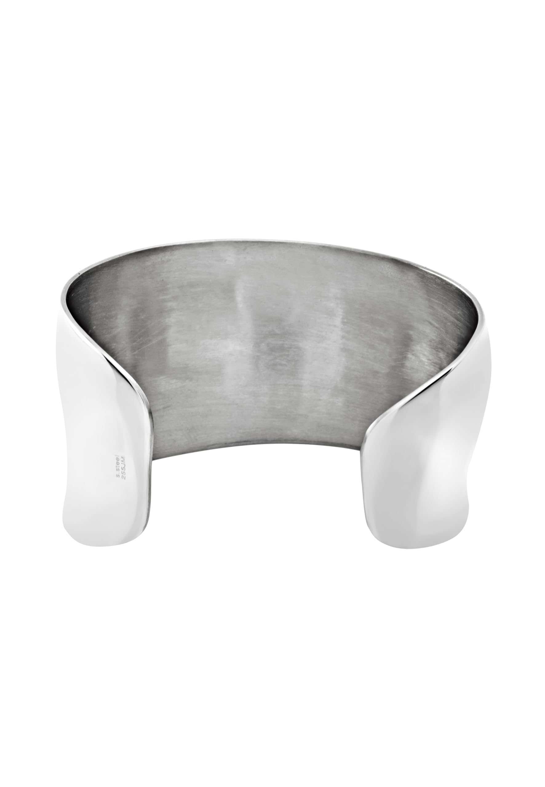 Breil, Collezione Sculpture, Bracciale Donna in Acciaio Lucido, con Forma Fluida e Finitura Lucida, Dimensioni 5,7 x 4,8 cm, Circonferenza Interna 15,5 cm, Misura S
