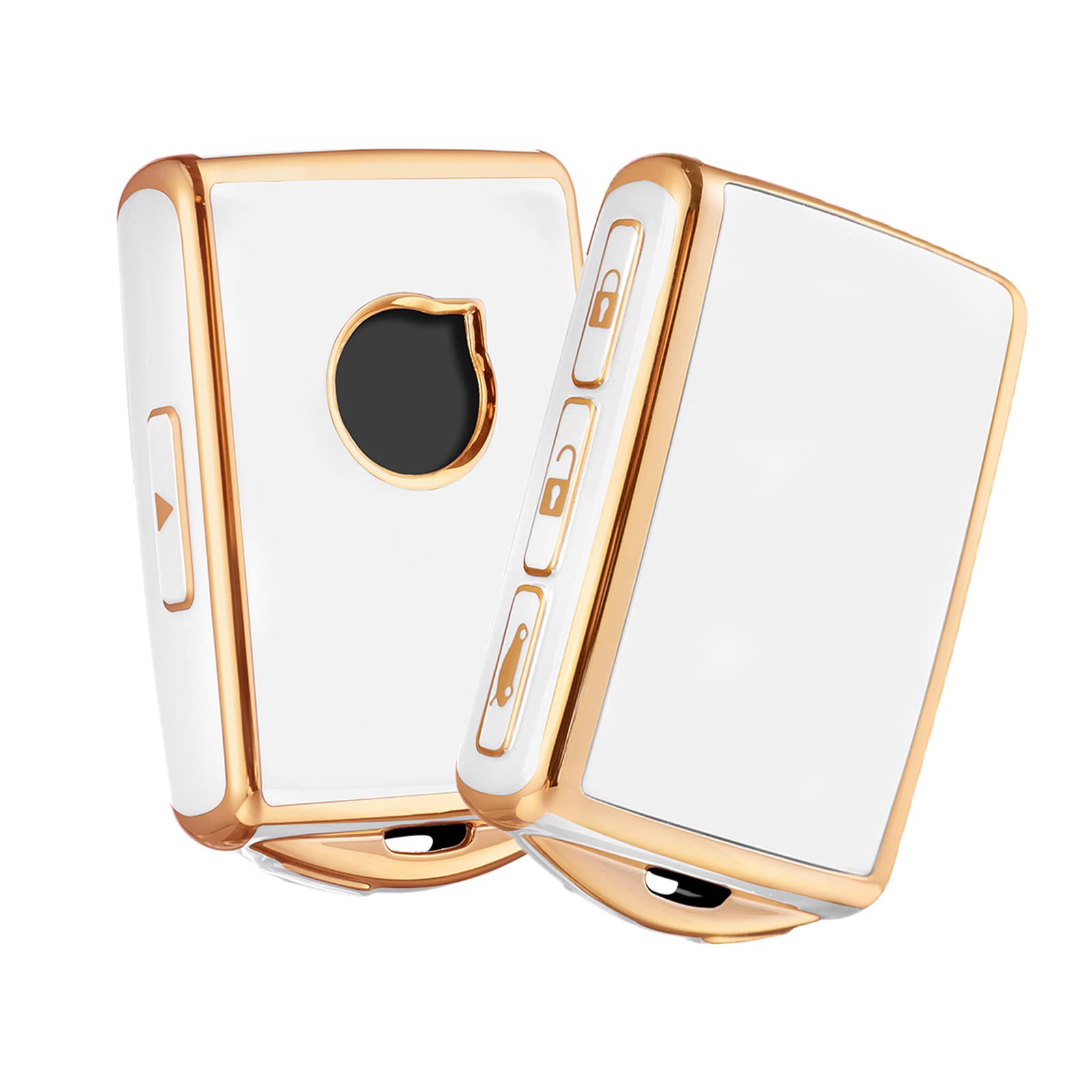 ELOHEI Key Fob Cover Case for Volvo,Soft TPU Key Fob Case Protector Holder for 2016 2017 2018 2019 2020 2021 Volvo XC90 XC60 S60 S90 XC40 Remote Keyless Entry (White)