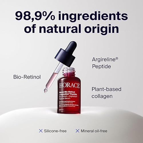 Miniatura 3 de HORACE Bio-Retinol + Argireline Péptido Suero Facial para Hombre - Para Arrugas, Manchas Oscuras y Elasticidad - Cuidado de la Piel Vegano para