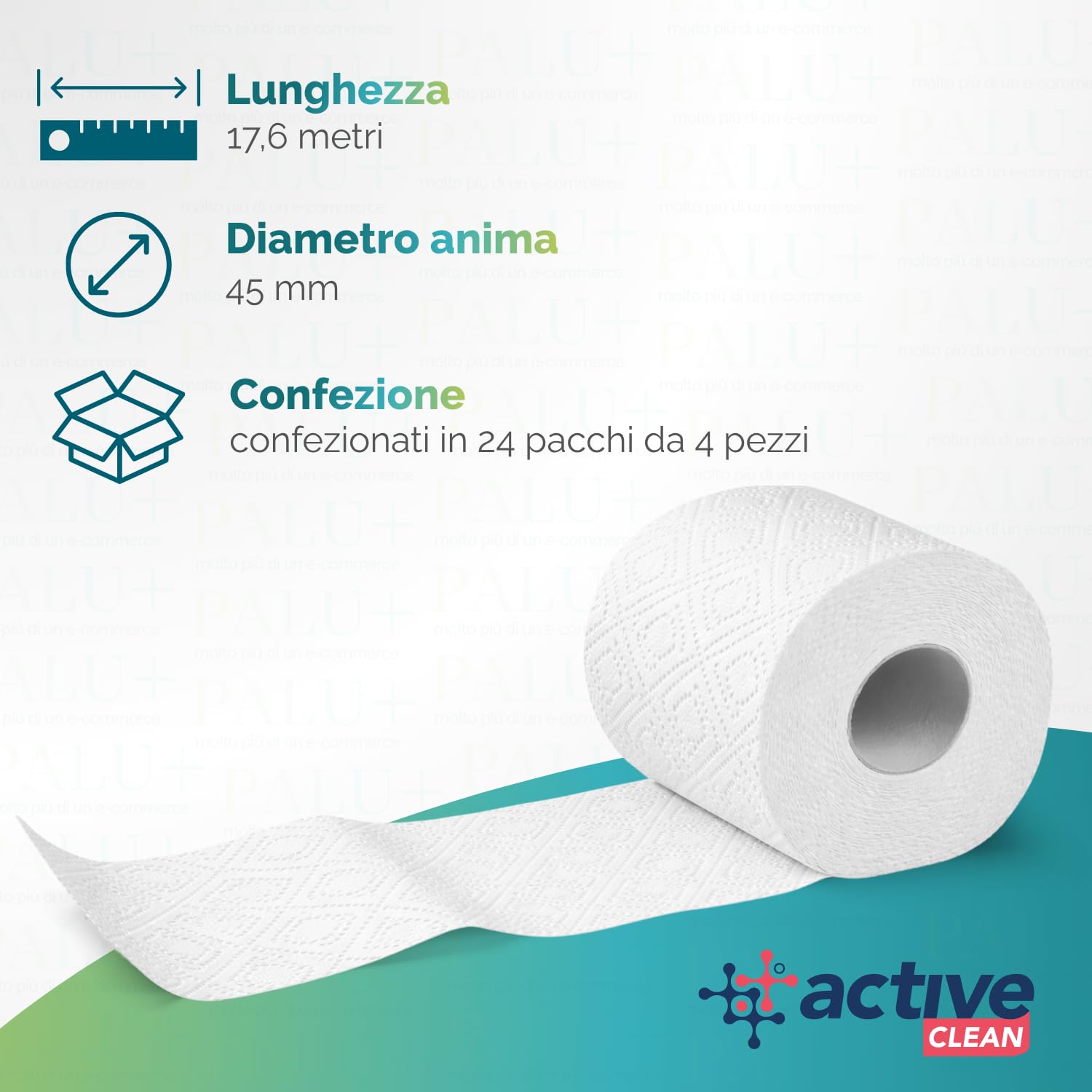 Paluplus 96 Rotoli di Carta Igienica Fascettata BIOTECH, carta in pura cellulosa a 2 Veli di colore Bianco, Rotolo da 160 Strappi con lunghezza 17,6 mt, 24 CF x 4 Pezzi -66099M -6,3