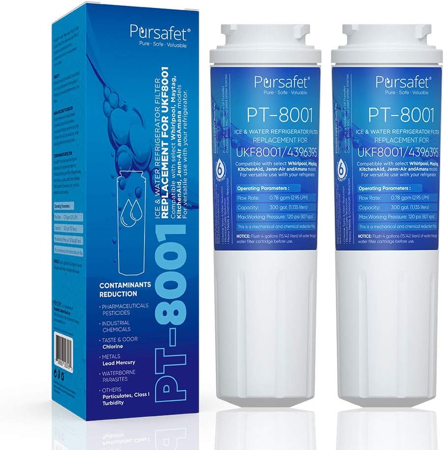 Pursafet UKF8001 Refrigerator Ice＆Water Filter Replacement