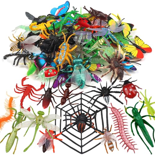 DOITEM Insect Bug Toy Figures for Kids 62Pack Realistic Insects Toy for Kid Colorful Assorted Play Bug for Children Toddler Education Insect Themed...