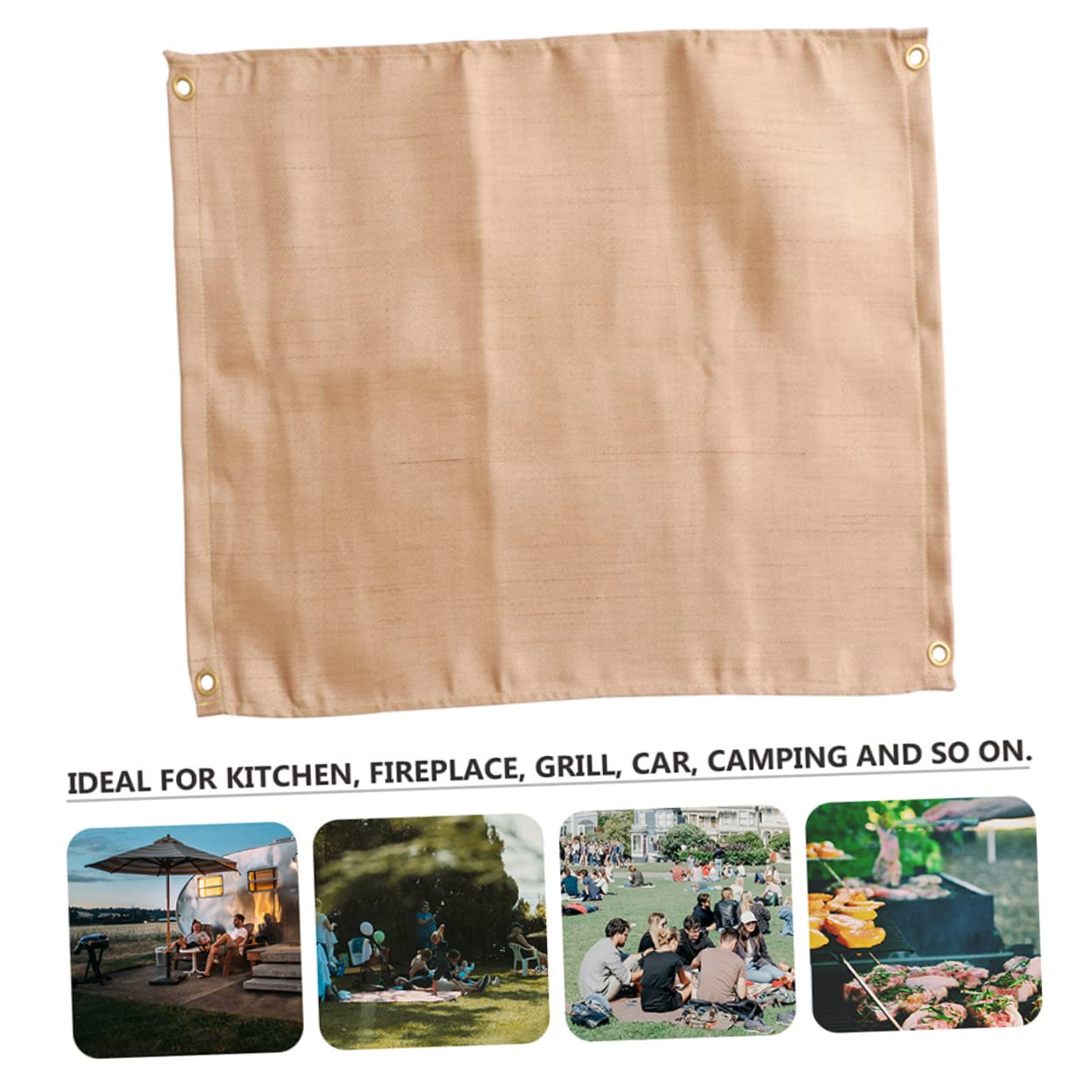 Tappetino Ignifugo e Isolante da Campeggio 45x45 Cm, Coperta Termo-Protettiva per Barbecue e Picnic all’Aperto, Resistente al Calore Custodia Pieghevole Leggera