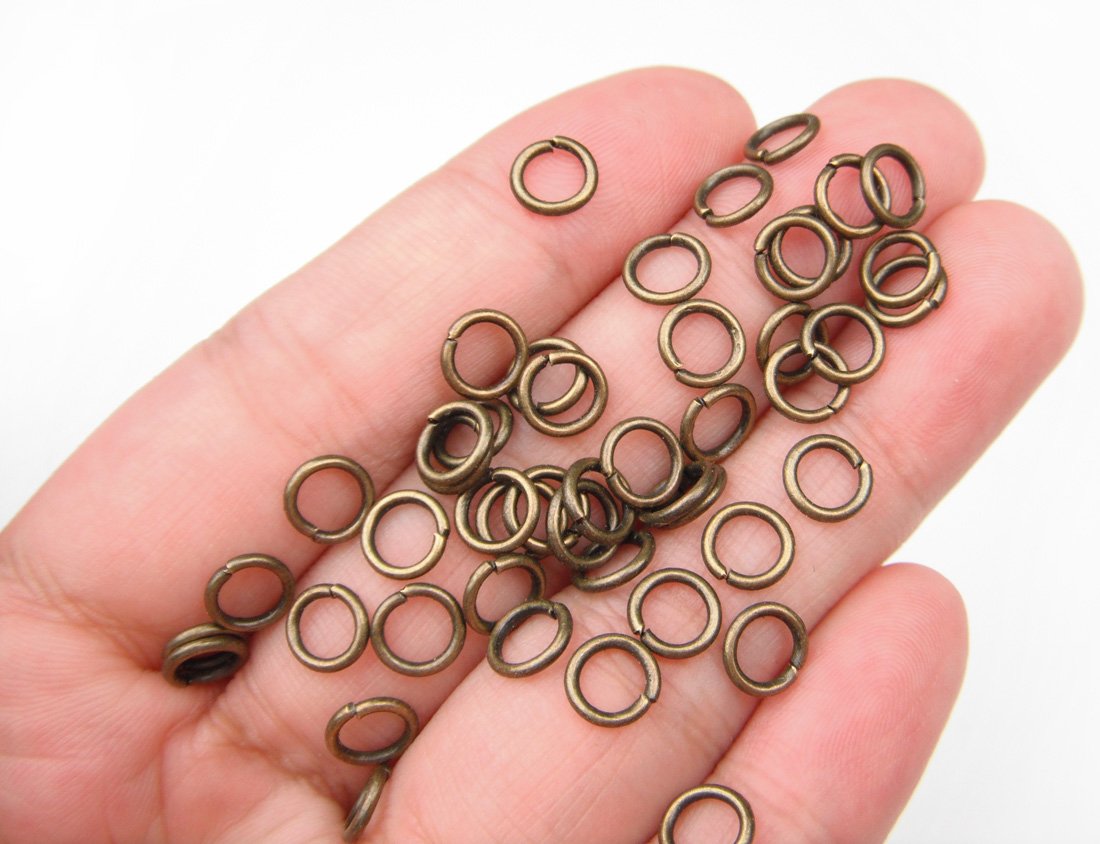 ALL in ONE 15 Gram/135pcs 6mm Antique Bronze Plated Open Jump Ring with Storage Box