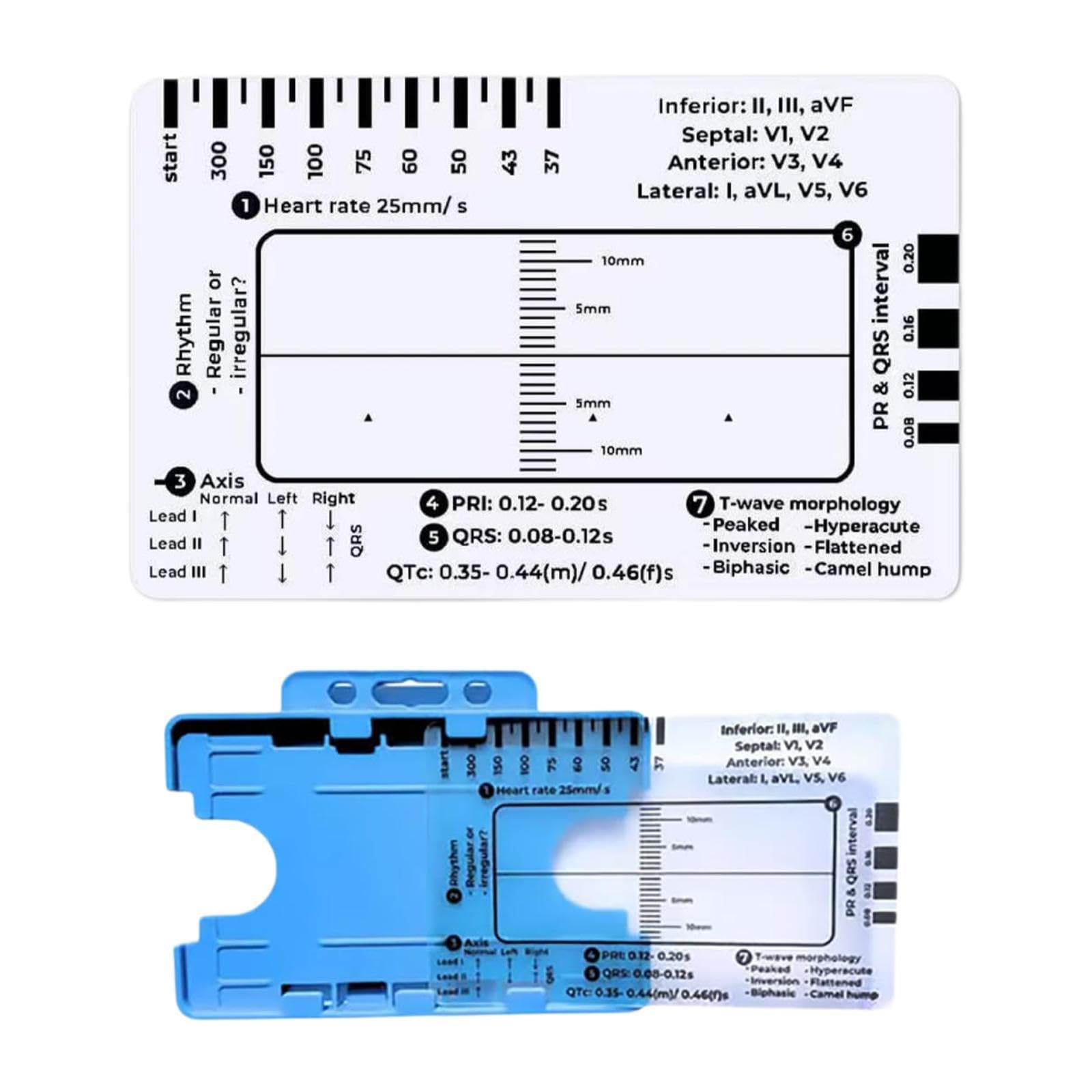 LOOM TREE® ECG 7 Step Ruler Portable Transparent Professional Heart Rate Measuring Tool | Healthcare, Lab & Life Science | Medical Equipment | Monitoring Systems | Ecg & Ekg Systems