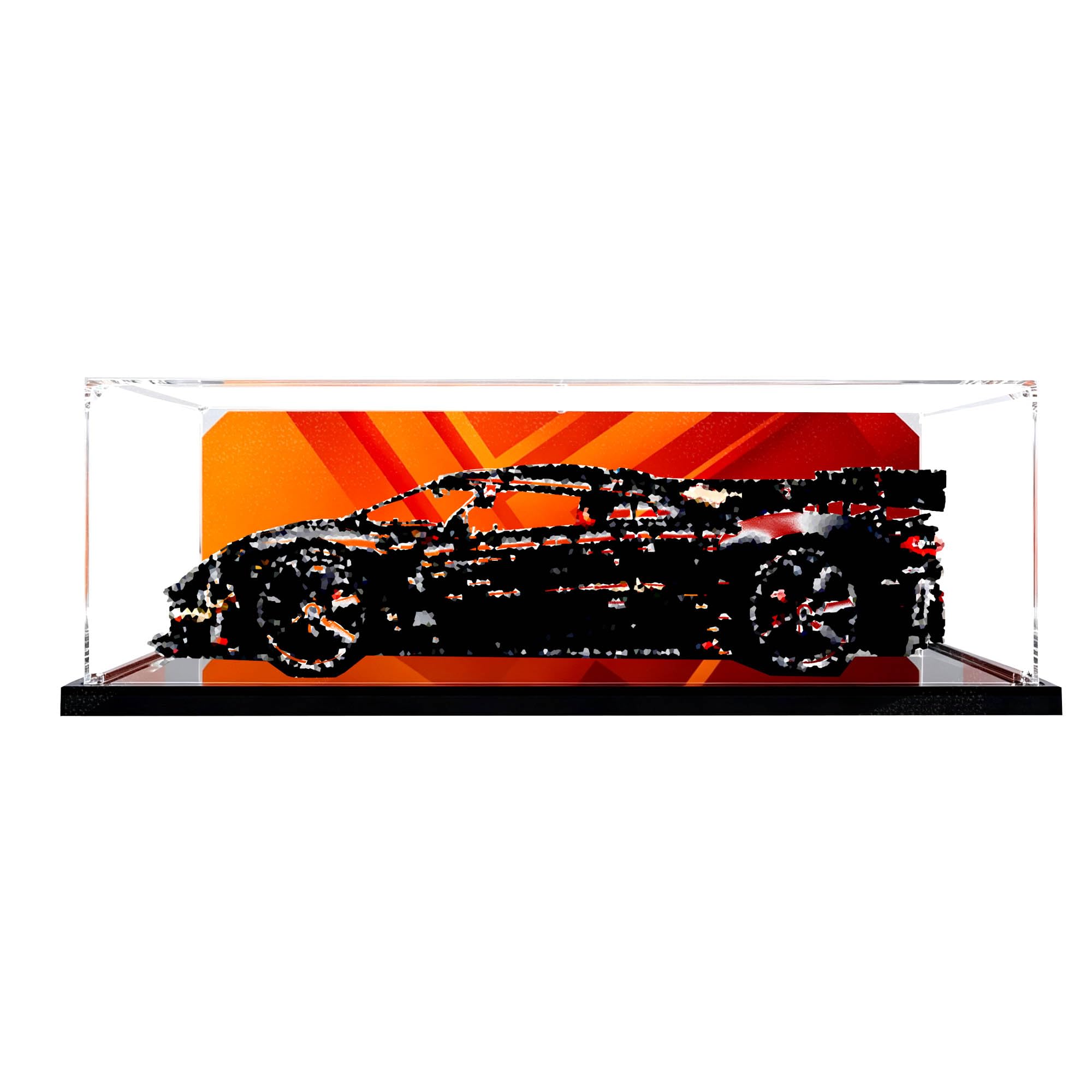Vetrina acrilica antipolvere, per Le-go 42232 set (sfondo 1) | Scatola antipolvere da vetrina, per la casa, compatibile con auto 42232 (solo scatola)