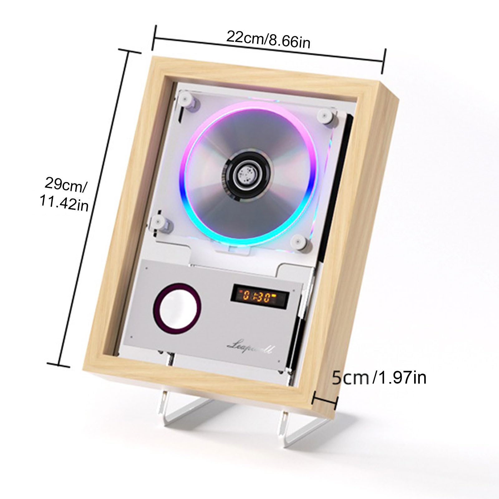 Reproductor de CD de pared con mando a distancia, Bluetooth 5.1, USB, FM, modos auxiliares, marco de fotos decorativo de música para el hogar, oficina, pasillo, elegante decoración de pared